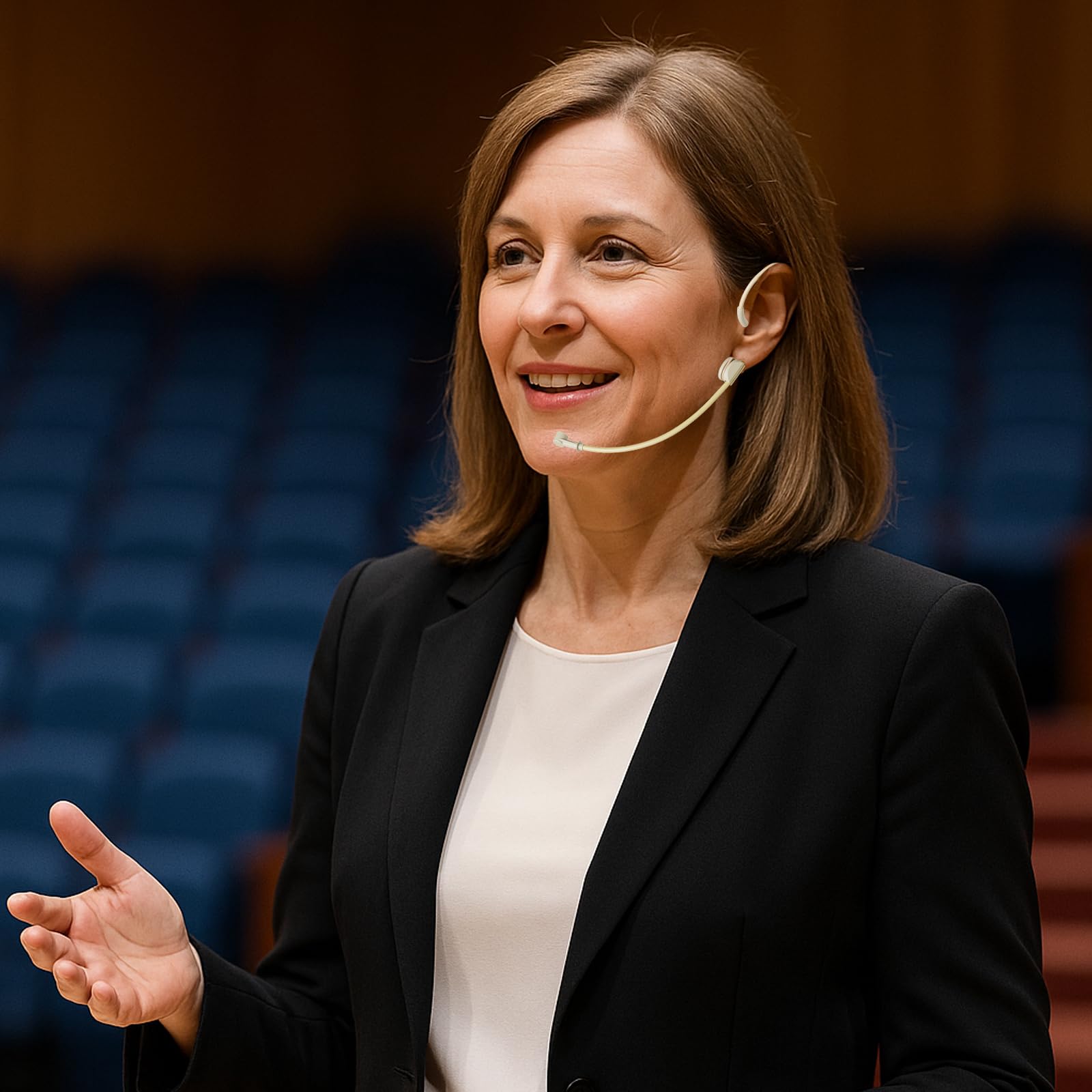 J K "J K MIC-J 069 Earhook Headset: Unidirectional Mic for Sennheiser Wireless Systems - 1/8" TRS Locking Plug" - View 5 of 6