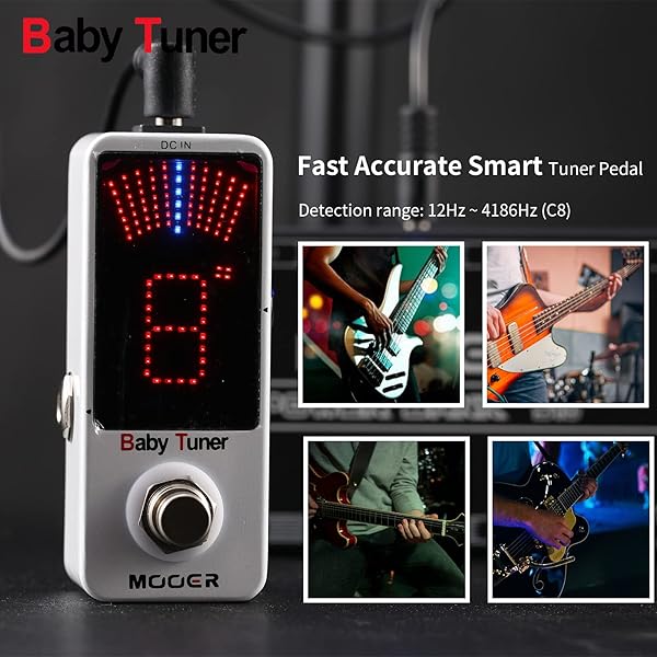 MOOER MOOER Tuner Pedal Baby Tuner Guitar Pedal with Mute Function for Electric and Electro-Acoustic Instruments - View 4 of 7