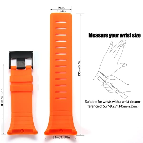 MCXGL MCXGL Waterproof Replacement Band for Suunto Core - All Black Sports Rubber Strap - View 3 of 7