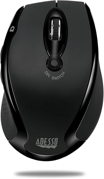 Adesso Adesso iMouse M20B: 2.4GHz Wireless Optical Mouse with USB Nano Receiver - Sleek Black Design