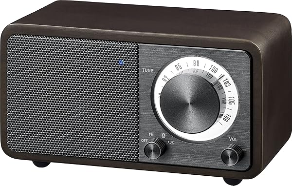 Sangean Buy Sangean WR-7DK Mini Bluetooth Speaker: FM Radio & Aux-in, Dark Cherry Wood Finish - View 3 of 7