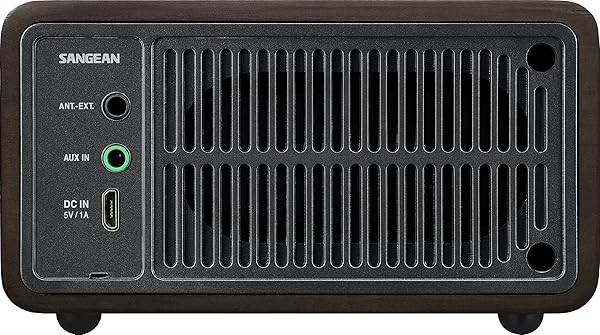 Sangean Buy Sangean WR-7DK Mini Bluetooth Speaker: FM Radio & Aux-in, Dark Cherry Wood Finish - View 4 of 7