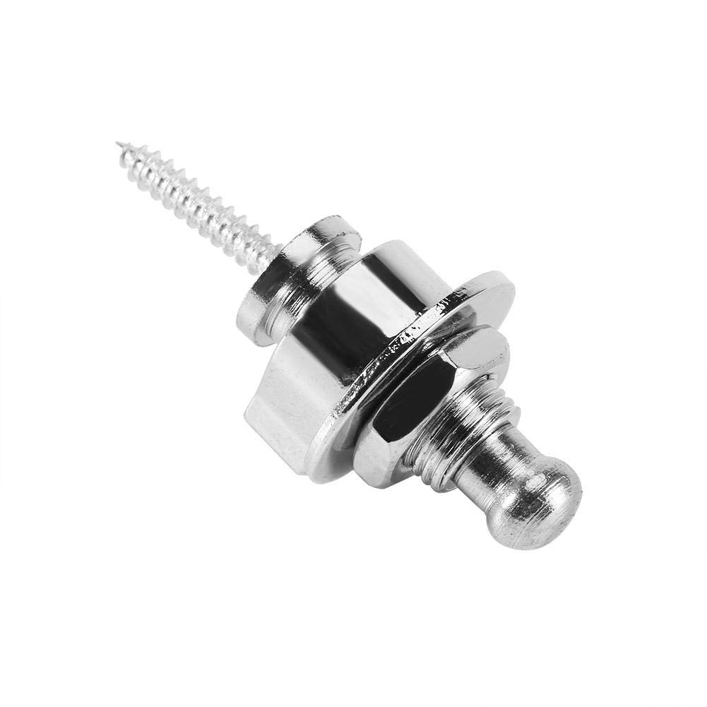 Tbest Chrome Strap Lock Buttons for Guitar and Bass Secure Locking System Durable Strap Locks for Guitars and Basses - View 9 of 9