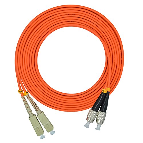 Jeirdus 50M SC to FC Duplex 62.5/125 OM1 Multimode Fiber Optic Cable Jumper - High-Quality Optical Patch Cord