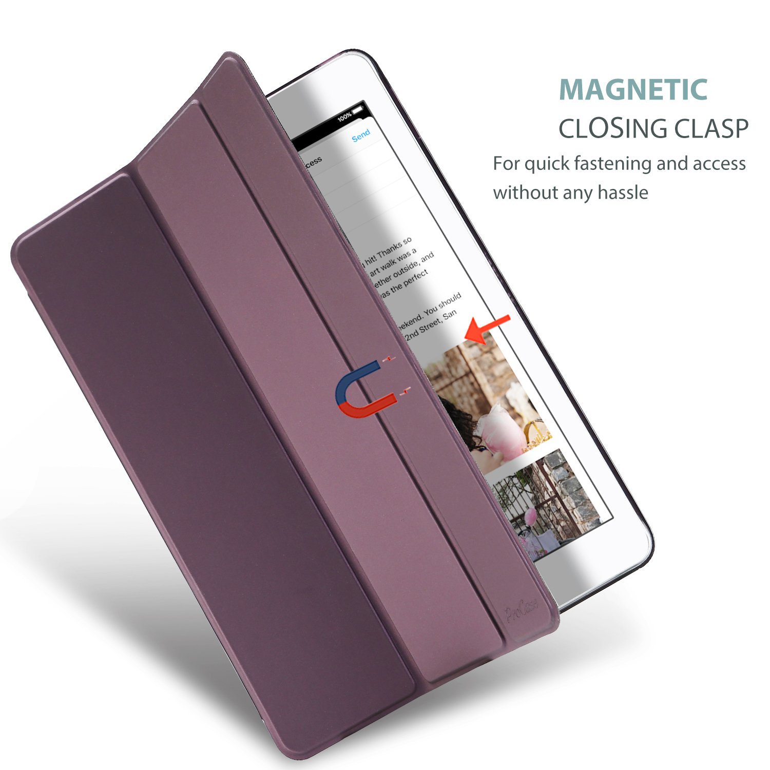 ProCase ProCase Smart Case for 10.5 Inch iPad Air 3 2019 and iPad Pro 2017 Slim Stand Cover Purple Translucent Frosted Back - View 8 of 8
