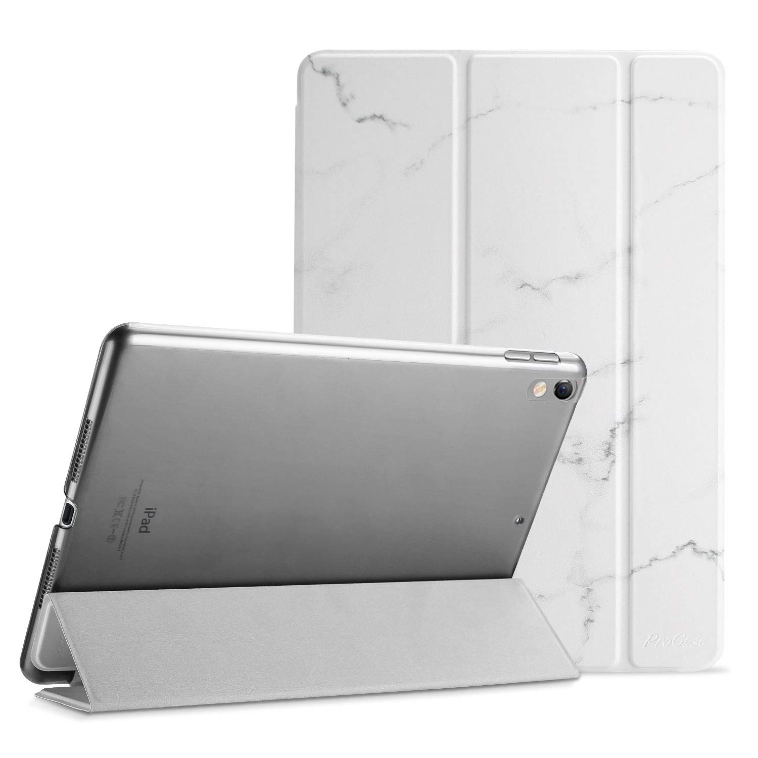 ProCase Smart Case for 10.5 Inch iPad Air 3 2019 and iPad Pro 2017 Slim Stand Cover with Frosted Back in Whitemarble