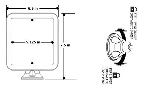 JiBen JiBen Square LED 10X Magnifying Makeup Mirror with Suction Cup Bright Light and 360 Degree Adjustable Arm for Home and Travel - View 5 of 7