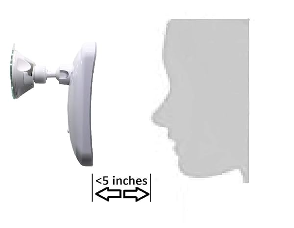 JiBen JiBen Square LED 10X Magnifying Makeup Mirror with Suction Cup Bright Light and 360 Degree Adjustable Arm for Home and Travel - View 6 of 7