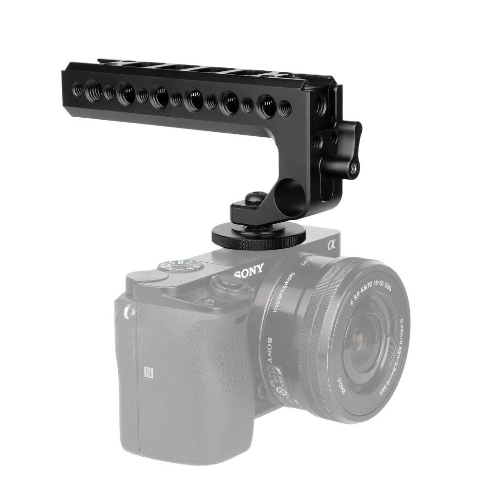 Buy NICEYRIG Hot Shoe Top Handle Grip for DSLR Cameras - Compatible with Panasonic GH5/G9 & Sony A6600/A6400 - 15mm Rod Clamp - View 2 of 7