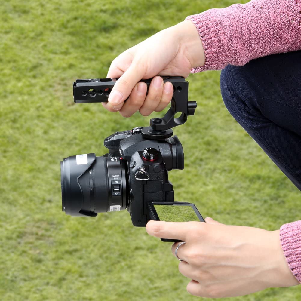 Buy NICEYRIG Hot Shoe Top Handle Grip for DSLR Cameras - Compatible with Panasonic GH5/G9 & Sony A6600/A6400 - 15mm Rod Clamp - View 5 of 7
