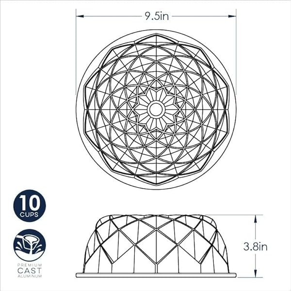 Nordic Ware Nordic Ware Jubilee Bundt Pan 10 Cup - Elegant Gold Bakeware for Perfect Cakes - View 6 of 9