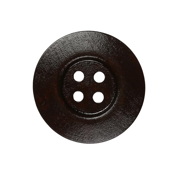 YAKA YAKA 30pcs Brown Round Wood Buttons 4 Holes Large 2Inch Craft Buttons for Sewing Clothing
