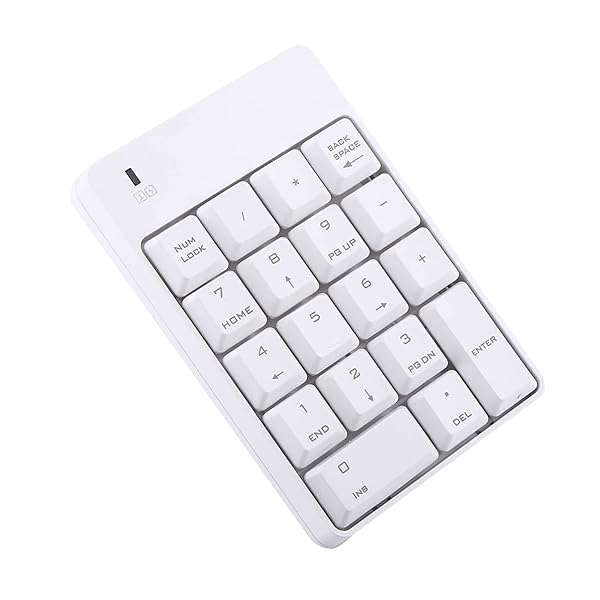 Zerone Portable USB Numeric Keypad for Mac & PC - 18-Key Wireless Numpad (White) for Laptops & Desktops - View 4 of 4