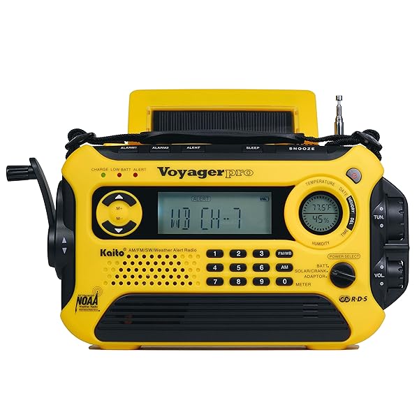 Kaito Kaito Voyager Pro KA600: Ultimate Solar Dynamo Emergency Radio with NOAA Alert & Smartphone Charger - Yellow - View 3 of 7