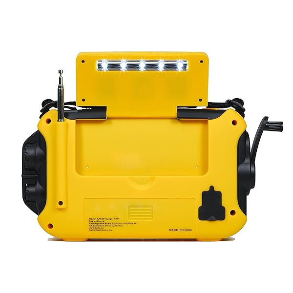 Kaito Kaito Voyager Pro KA600: Ultimate Solar Dynamo Emergency Radio with NOAA Alert & Smartphone Charger - Yellow - View 5 of 7