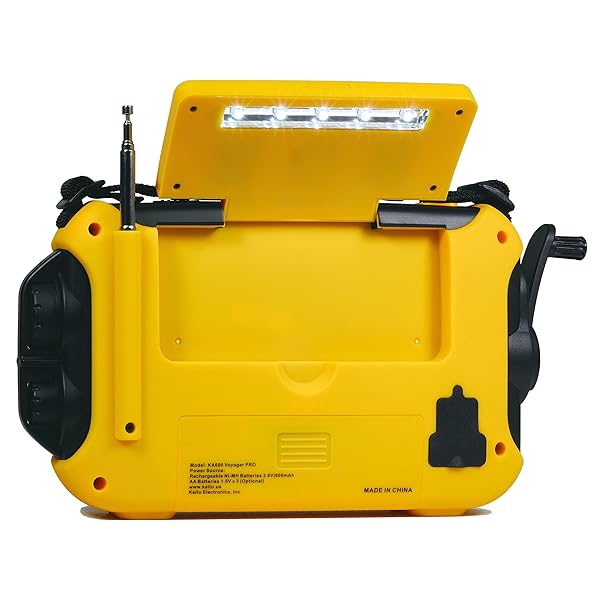 Kaito Kaito Voyager Pro KA600 Solar Dynamo Emergency Radio with Smartphone Charger and NOAA Alert Yellow - View 4 of 7