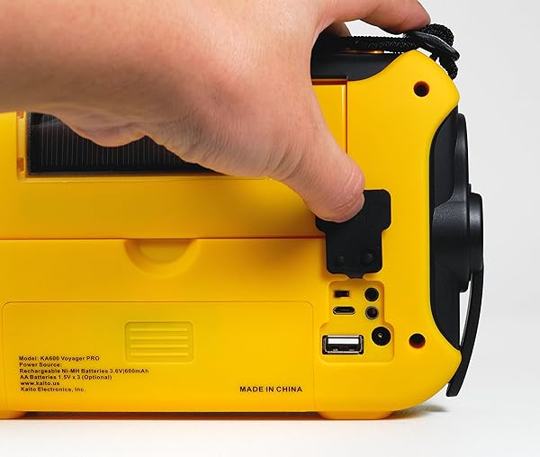 Kaito Kaito Voyager Pro KA600 Solar Dynamo Emergency Radio with Smartphone Charger and NOAA Alert Yellow - View 5 of 7