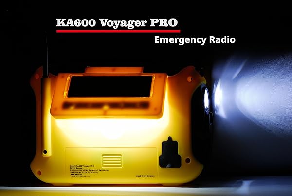 Kaito Kaito Voyager Pro KA600 Solar Dynamo Emergency Radio with Smartphone Charger and NOAA Alert Yellow - View 6 of 7