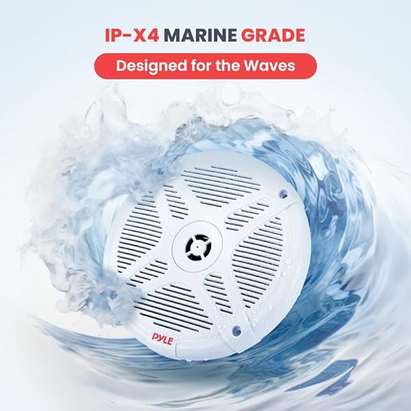 Pyle Pyle Dual 65 Waterproof Bluetooth Marine Speakers 2 Way Coaxial Full Range Amplified Speaker System 600 Watt Plmrbt65W - View 3 of 8