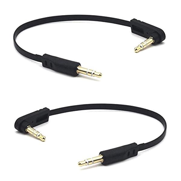 Kework Kework 3.5mm Audio Cable 2-pack 15cm TRS Male to Male Stereo Jack AUX Cord for Headphone Car Stereo Home Stereo and More