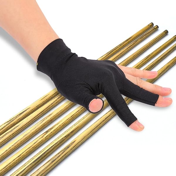 Men's & Women's Fingerless Billiard Gloves - Left Hand Open Three Finger Spandex Pool Gloves