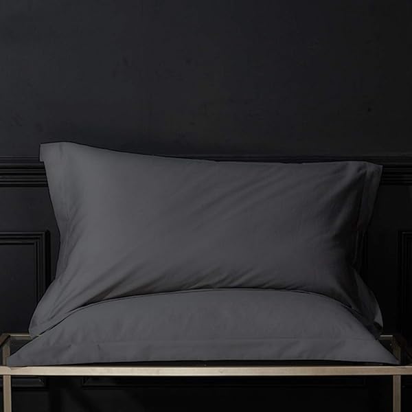 FLXXIE FLXXIE Microfiber Standard Pillow Shams Set of 2 Dark Grey Soft Fade and Wrinkle Resistant Pillow Covers 20x26 Inches with Envelope Closure - View 4 of 6