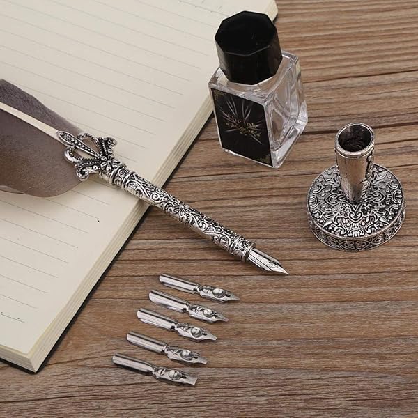 Hilitand Handmade English Calligraphy Dip Pen Set with 5 Nibs & Ink - Perfect Stationery Gift - View 3 of 10