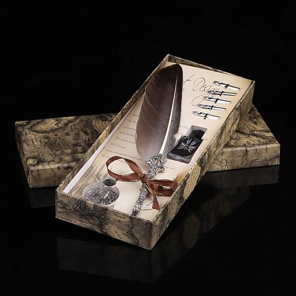 Hilitand Handmade English Calligraphy Dip Pen Set with 5 Nibs & Ink - Perfect Stationery Gift - View 9 of 10