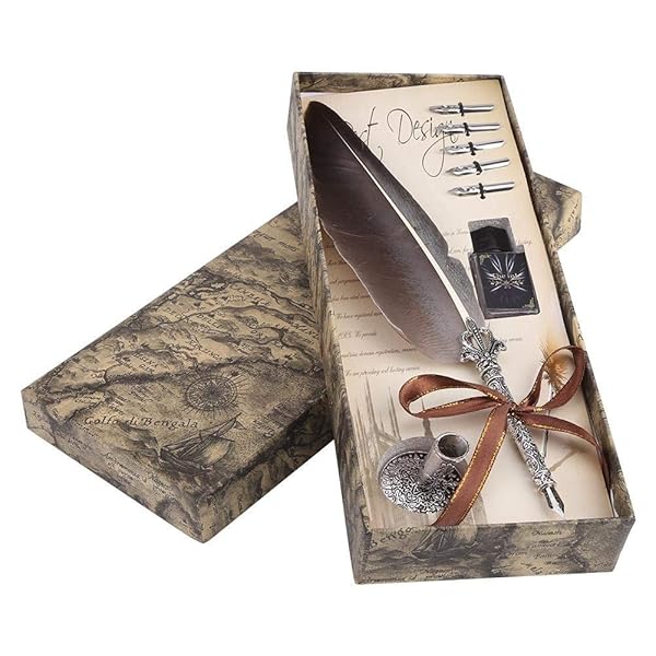 Hilitand Handmade English Calligraphy Dip Pen Set with 5 Nibs & Ink - Perfect Stationery Gift - View 2 of 10