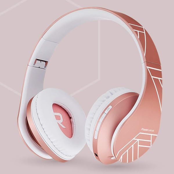 PowerLocus PowerLocus Bluetooth Over-Ear Headphones: Wireless, Foldable, Built-in Mic, FM - Perfect for iPhone, Samsung, iPad, PC (Rose Gold) - View 4 of 10