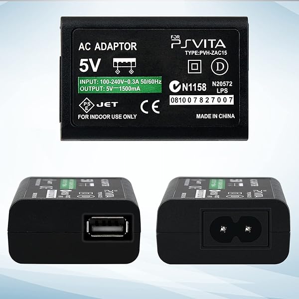 OSTENT OSTENT UK Plug AC Wall Power Adapter USB Charger for Sony PlayStation PS Vita PSV Charging Cable Cord - View 3 of 6