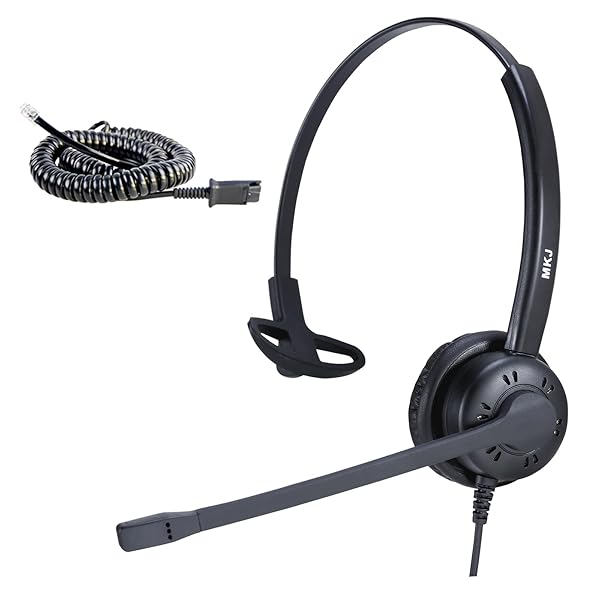 MKJ MKJ Cisco Telephone Headset: Noise-Canceling Corded RJ9 for CP-7861, 7942G, 7945G & More - Perfect for Call Centers