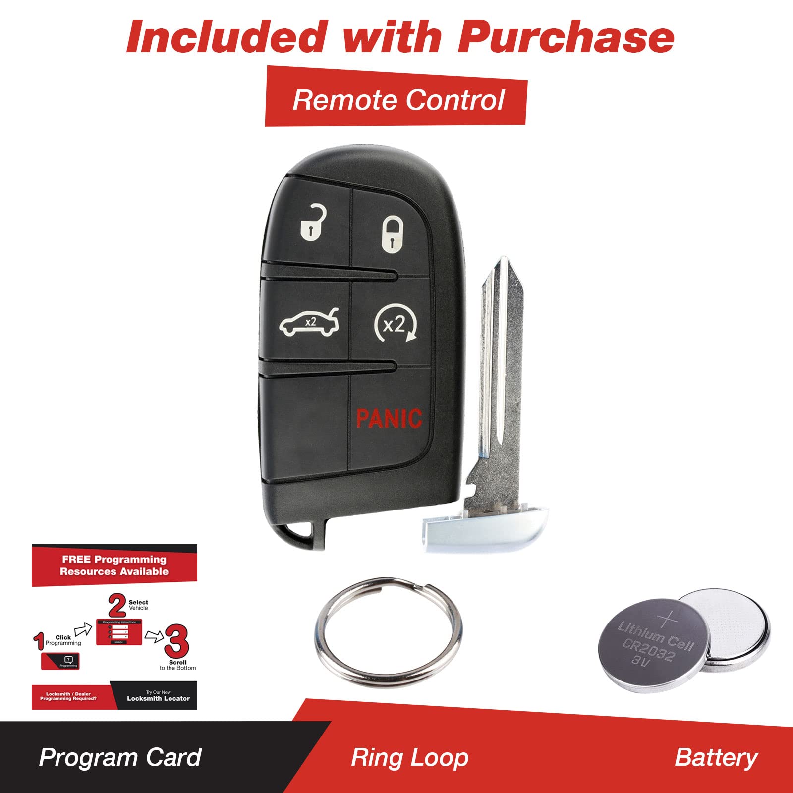 KeylessOption Keyless Entry Remote Smart Key Fob for Dodge Dart Charger Challenger M3N40821302 - View 2 of 7