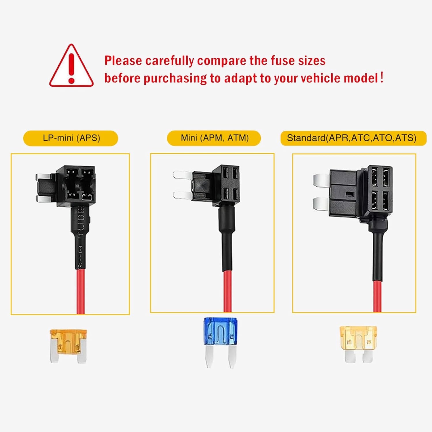 Jtron Jtron 12V Add a Circuit Tap Adapter for Car Cigarette Lighter Socket with 1m 18AWG Cable and Fuse Holder Mini ATM APM Blade Fuses - View 2 of 6