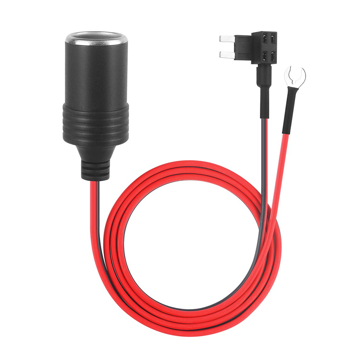 Jtron Jtron 12V Add a Circuit Tap Adapter for Car Cigarette Lighter Socket with 1m 18AWG Cable and Fuse Holder Mini ATM APM Blade Fuses - View 3 of 6