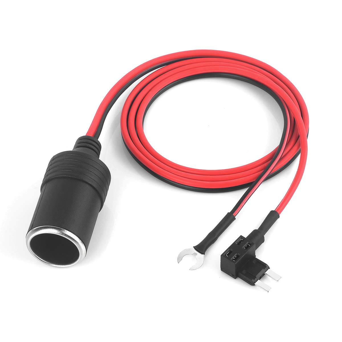 Jtron Jtron 12V Add a Circuit Tap Adapter for Car Cigarette Lighter Socket with 1m 18AWG Cable and Fuse Holder Mini ATM APM Blade Fuses - View 4 of 6
