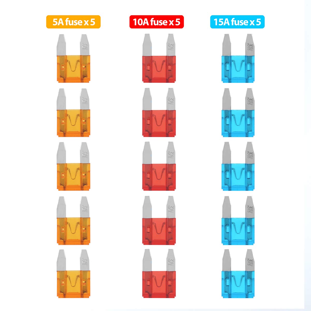 Jtron Jtron 12V Add a Circuit Tap Adapter for Car Cigarette Lighter Socket with 1m 18AWG Cable and Fuse Holder Mini ATM APM Blade Fuses - View 5 of 6