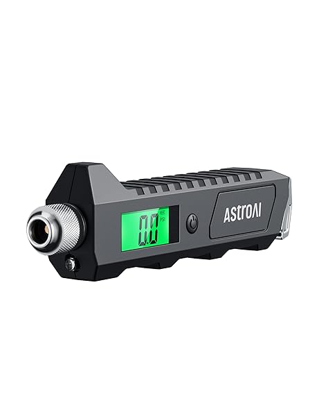 AstroAI Digital Tire Pressure Gauge - 230 PSI, 4 Settings, Backlit LCD & Flashlight for Cars & Bicycles