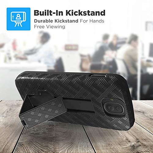 Rome Tech Rome Tech Holster Case with Belt Clip for Kyocera DuraForce Pro E6800 E6810 Slim Heavy Duty Shell Rugged Phone Cover with Kickstand Black - View 7 of 7