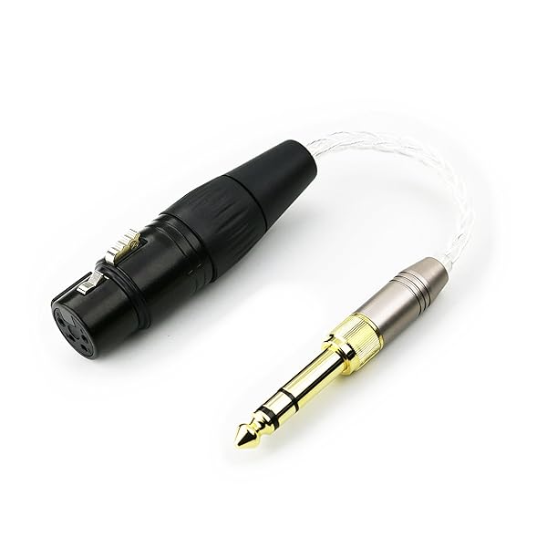 NewFantasia NewFantasia 3.5mm TRS Male to 6.3mm Adapter for 4-pin XLR Balanced Female Headphone Audio Cable - View 2 of 3