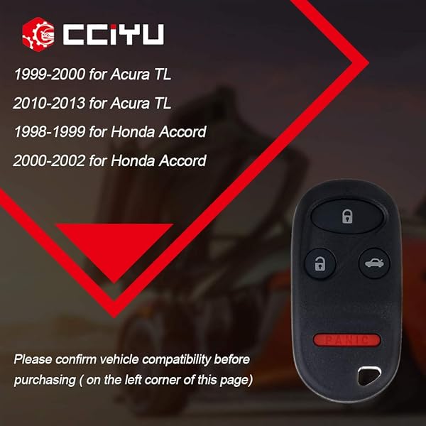 cciyu cciyu 2PCS Keyless Entry Remote Fob Replacement for Acura TL Honda Accord KOBUTAH2T - View 3 of 8