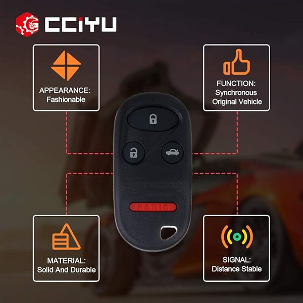 cciyu cciyu 2PCS Keyless Entry Remote Fob Replacement for Acura TL Honda Accord KOBUTAH2T - View 5 of 8