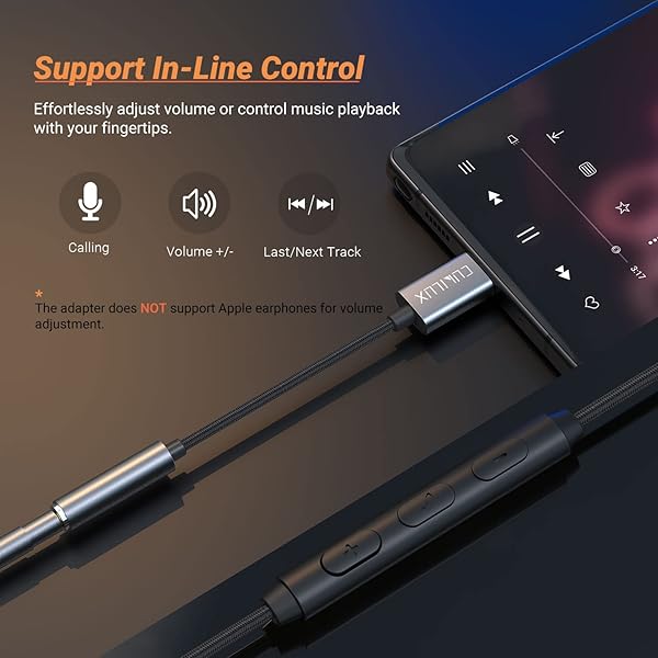 Cubilux Cubilux USB C Headphone Adapter 96KHz 24bit DAC for iPhone 16 15 Pro Max iPad Pro Air 10 Type C to 3.5mm Audio Dongle - View 4 of 6