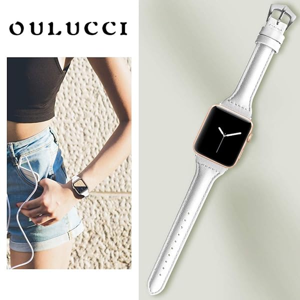 OULUCCI OULUCCI Leather Apple Watch Band 38mm 40mm Compatible with Series 1 2 3 4 5 Sport Edition Stylish Durable Strap - View 5 of 7