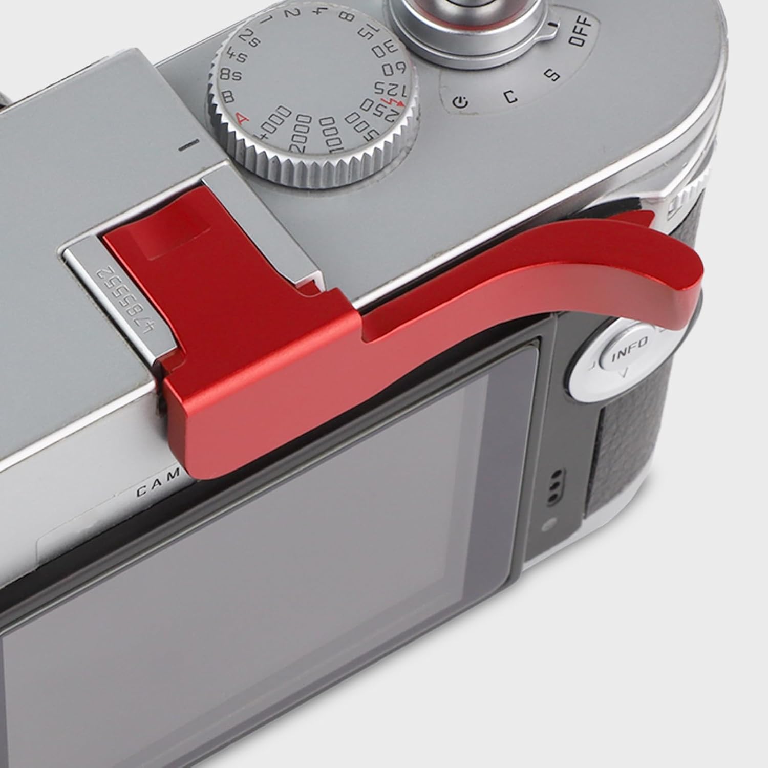 Haoge Haoge THB-M24R Metal Hot Shoe Thumb Up Rest Hand Grip for Leica M240 M262 M-P M-D Camera Red - View 4 of 8