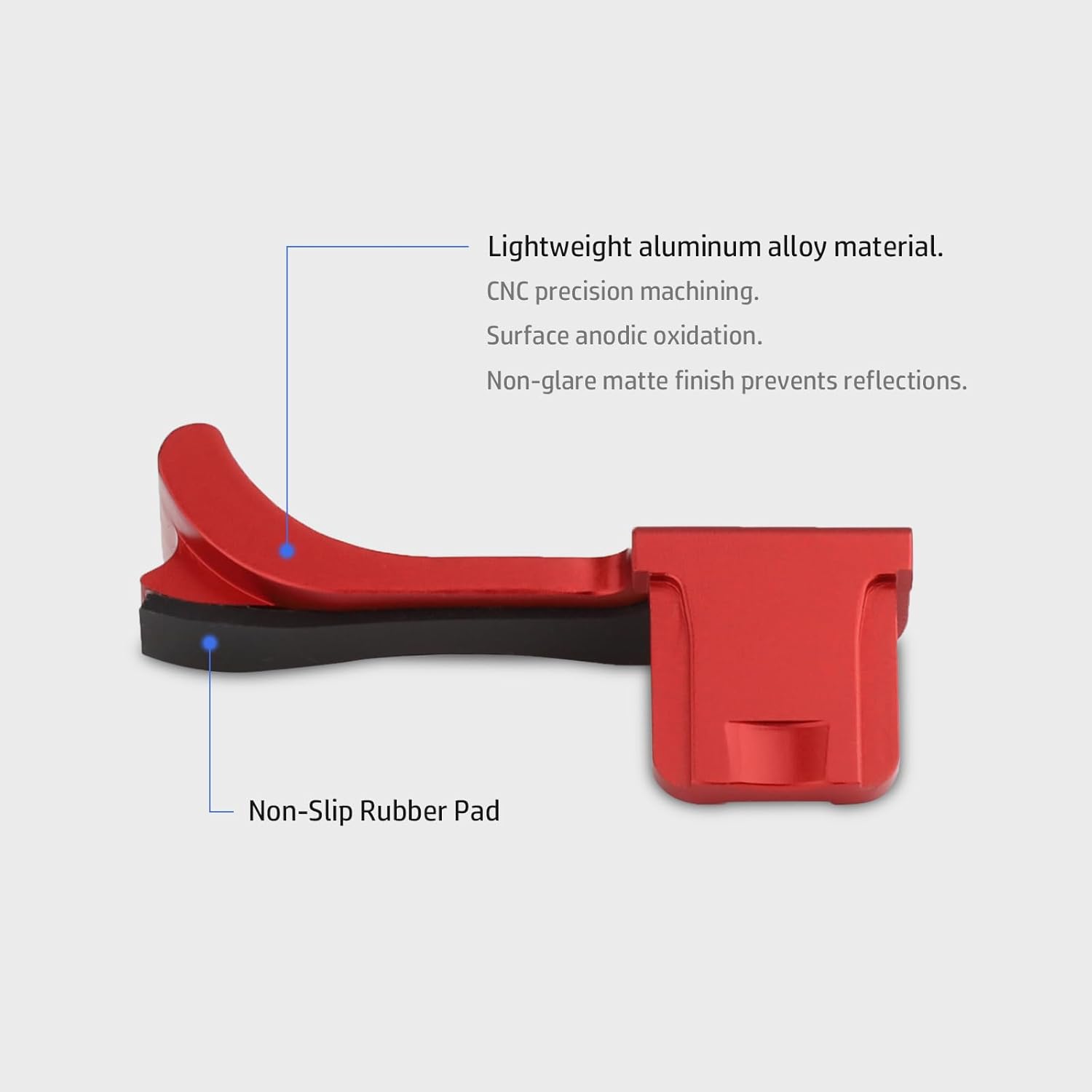Haoge Haoge THB-M24R Metal Hot Shoe Thumb Up Rest Hand Grip for Leica M240 M262 M-P M-D Camera Red - View 8 of 8