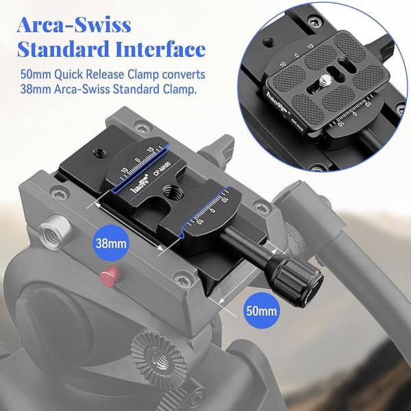Haoge Haoge CP-MA90 Quick Release Plate Adapter for Manfrotto Sachtler Benro Sirui Tripods Arca-Swiss Compatible Fit 501PL RC3 RC5 NG Heads - View 4 of 10
