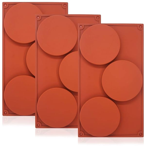 SourceTon SourceTon 3-Cavity Silicone Cake Mold Set - Non-Stick Baking Molds for Cakes, Candy, Soap & Resin Art