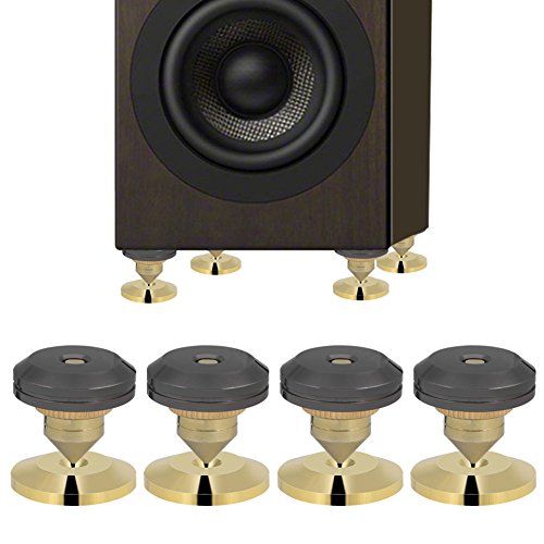 Zerone 4 Pairs Speaker Spikes & Pads: Shockproof Isolation Feet for Subwoofers & Turntables - Double-Sided Adhesive Included - View 6 of 10