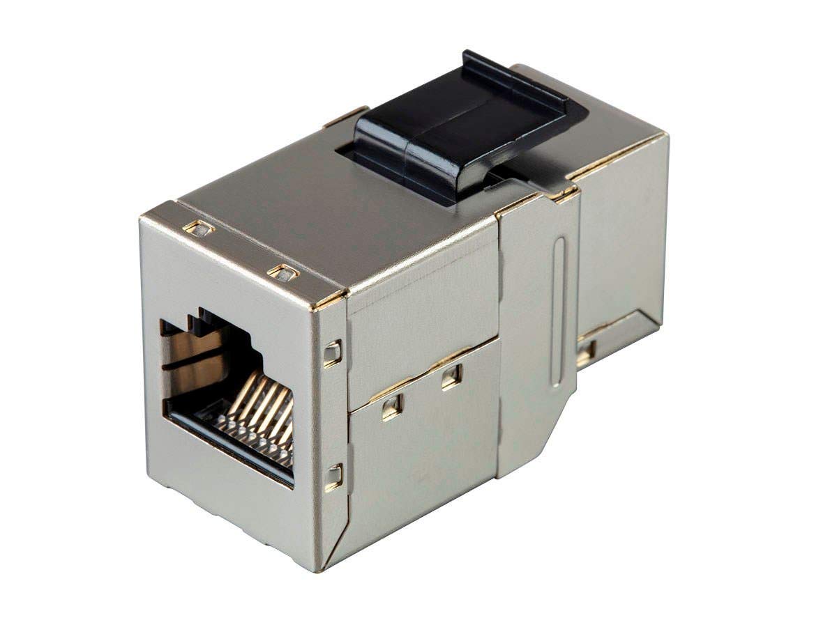 Monoprice Monoprice Shielded Cat6A RJ45 Keystone Coupler 10G Networking Extender for Patch Cables Silver - View 2 of 6